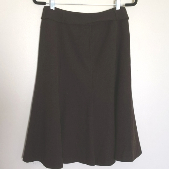 Grace Dane Lewis Brown Wool Blend Belted Skirt Size 6 - Picture 7 of 7